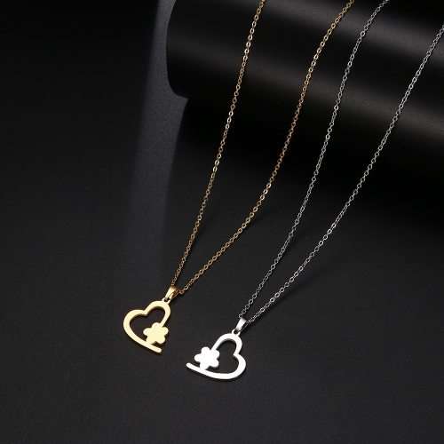 Titanium "Heart" Necklace 45 cm R 699** (SILVER & GOLD)