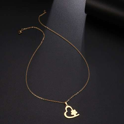 Titanium "Heart" Necklace 45 cm R 699** (SILVER & GOLD)