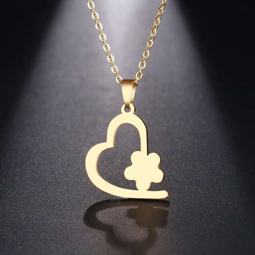 Titanium "Heart" Necklace 45 cm R 699** (SILVER & GOLD)