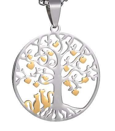 Stainless steel "Tree of Life* Necklace 50 cm R 699** (SILVER GOLD )