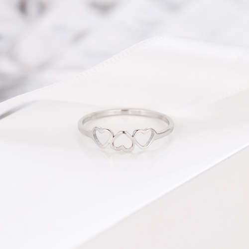 Titanium 3-Hearts Ring Size 6; 7; 8; 9 US *R 599* (SILVER)