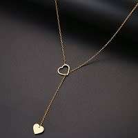 TITANIUM (NEVER FADE) Hearts Necklace 60 cm (SILVER ONLY)