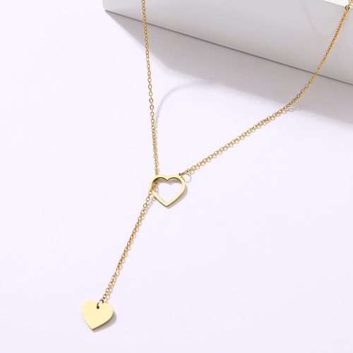 TITANIUM (NEVER FADE) Hearts Necklace 60 cm (SILVER ONLY)