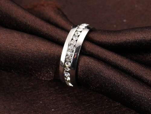 Titanium Ring With Simulated Diamonds **R 999**  Size 10; 11 US
