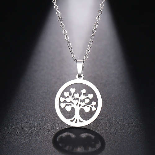 RETAIL PRICE:R1 599 NEVER FADE) Titanium "Tree Of Life" Necklace  45 cm (SILVER ONLY)
