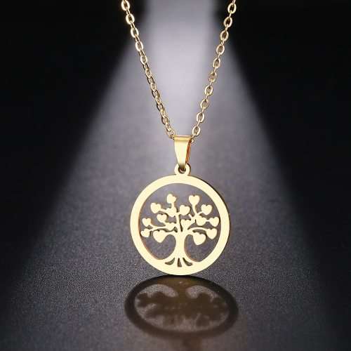 RETAIL PRICE:R1 599 NEVER FADE) Titanium "Tree Of Life" Necklace  45 cm (SILVER ONLY)