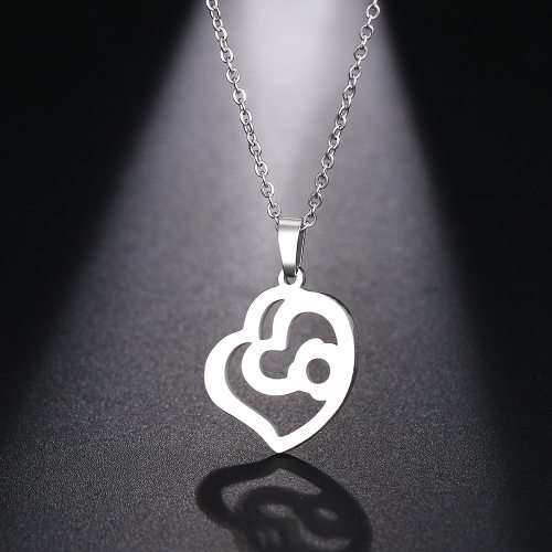 Titanium Heart  Necklace 45 cm **R 899** (SILVER & GOLD)