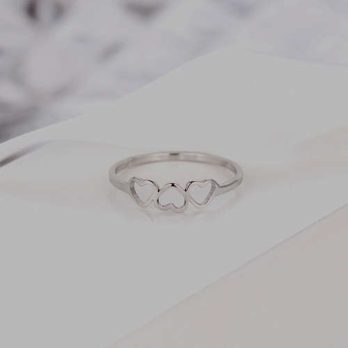 RETAIL PRICE: R 899 Titanium 3-Hearts Ring Size 8 US  (GOLD)