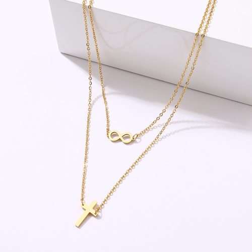 Titanium "Infinity Cross" Necklace 60 cm **R 899** (GOLD)