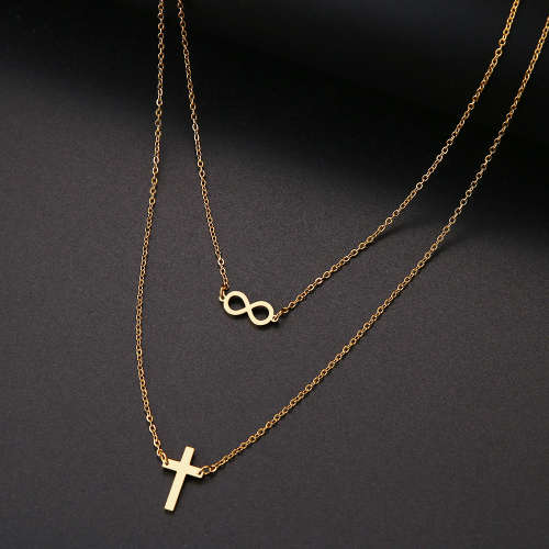 Titanium "Infinity Cross" Necklace 60 cm **R 899** (GOLD)