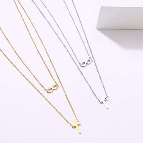 Titanium "Infinity Cross" Necklace 60 cm **R 899** (GOLD)