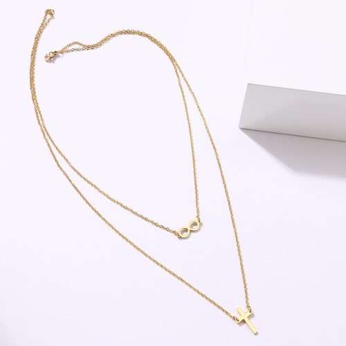 Titanium "Infinity Cross" Necklace 60 cm **R 899** (GOLD)