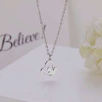 Titanium Butterfly Heart Necklace **R 699** (SILVER) 45 cm