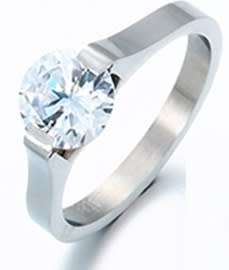 Titanium Ring With Simulated Diamond Size 6; 7; 9; 10  US *R 599* (ROSE GOLD/GOLD/SILVER)