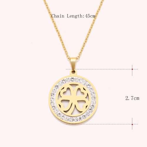 Retail Price: R 1 599 Titanium "Lucky 4-Leaf Clover" Necklace With Simulated Diamonds 45cm