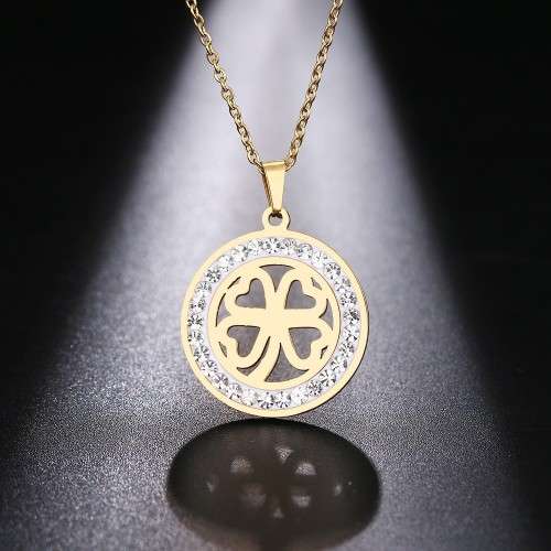 Retail Price: R 1 599 Titanium "Lucky 4-Leaf Clover" Necklace With Simulated Diamonds 45cm