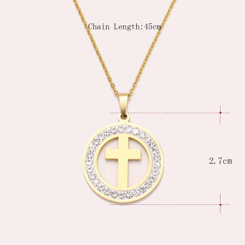 Retail Price: R 1 899 Titanium Cross Necklace With Simulated Diamonds 45 cm