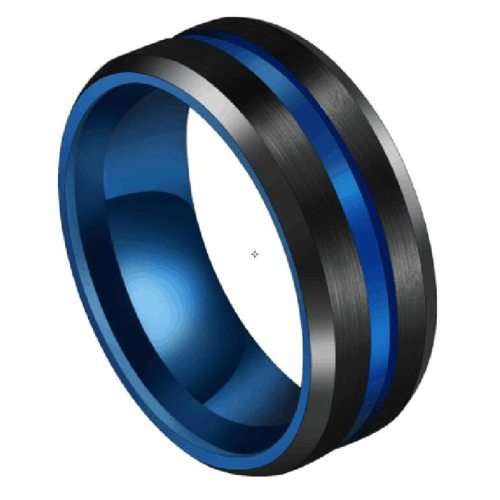RETAIL PRICE: R 1 699 Titanium Black & Rainbow Color Ring 8 mm Size 12 US
