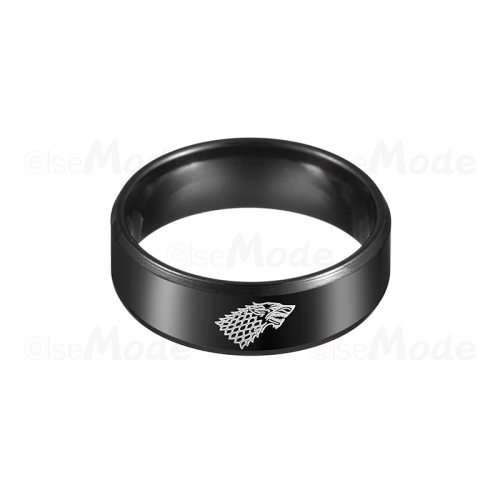 Retail Price R 1 199 Titanium Game of Thrones Ice Wolf Men's Ring 7 mm Size 12 US (BLACK)