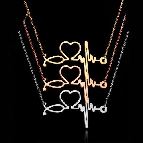 RETAIL PRICE: R 1 099 Titanium Heartbeat Necklace 50 cm (SILVER ONLY)