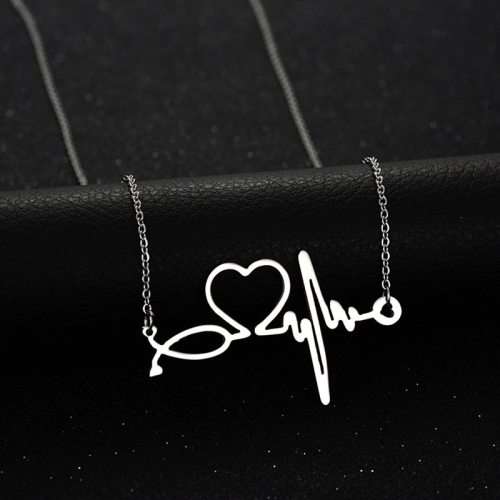 RETAIL PRICE: R 1 099 Titanium Heartbeat Necklace 50 cm (SILVER ONLY)