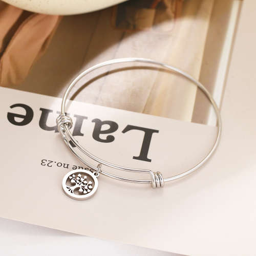 RETAIL PRICE: R 999 Adjustable Titanium "Tree Of Life" Charm Bangle (GOLD )