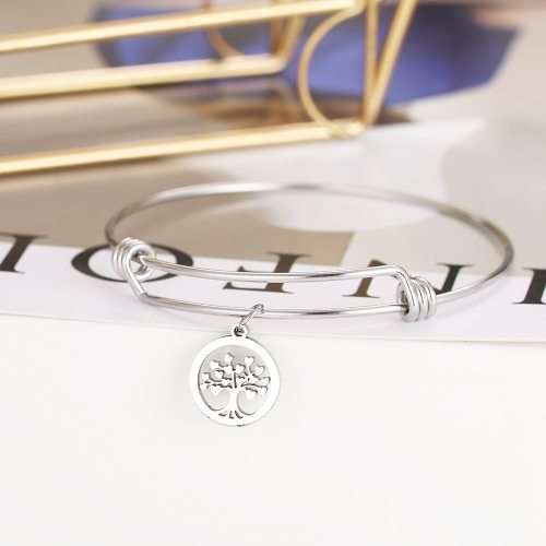 RETAIL PRICE: R 999 Adjustable Titanium "Tree Of Life" Charm Bangle (GOLD )