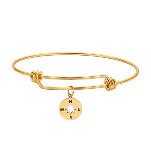 RETAIL PRICE: R 999 Adjustable Titanium "Nautical" Charm Bangle (GOLD )