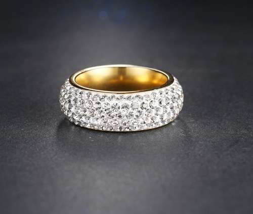 Retail Price: R 2 899 Titanium Ring With Simulated Pave Setting Diamonds Size 8 US