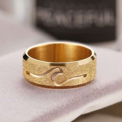 RETAIL PRICE:R1 299 (NEVER FADE) Frosted Titanium Wave Ring Size 10 US (SILVER ONLY)