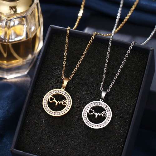 RETAIL PRICE: R 1 099 Titanium "Animal Love" Necklace With Simulated Diamonds 45 cm (GOLD)