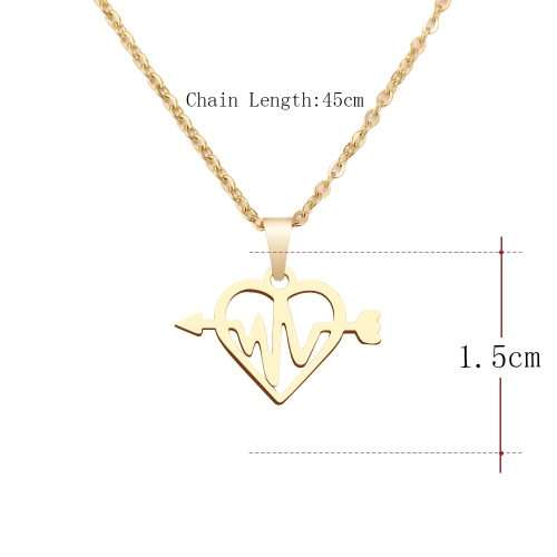 RETAIL PRICE:R 899 (NEVER FADE) Titanium "Heartbeat Heart" Necklace 45 cm (SILVER ONLY)