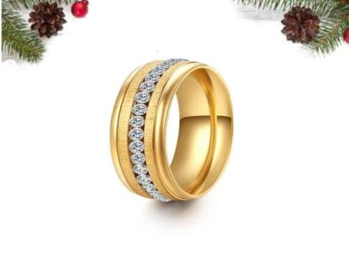 RETAIL PRICE: R 2 199 Titanium Ring With Simulated Diamonds Size 9 US (GOLD ONLY)