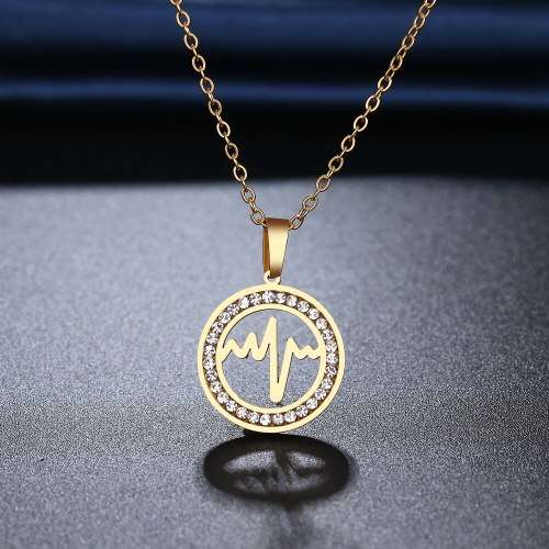 RETAIL PRICE:R 1099 (NEVER FADE) Titanium Heartbeat Necklace 45 cm (GOLD ONLY)