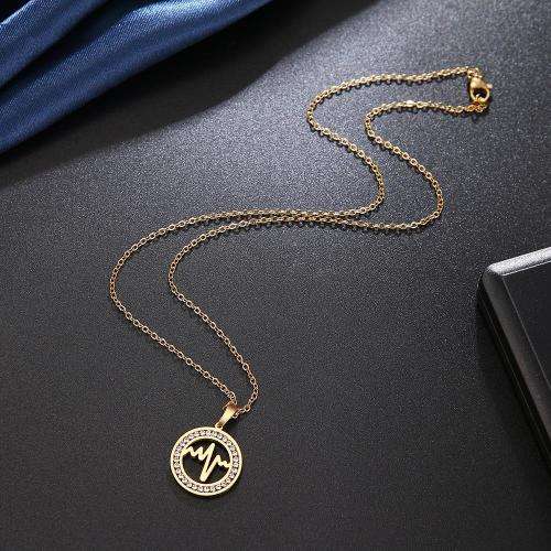 RETAIL PRICE:R 1099 (NEVER FADE) Titanium Heartbeat Necklace 45 cm (GOLD ONLY)