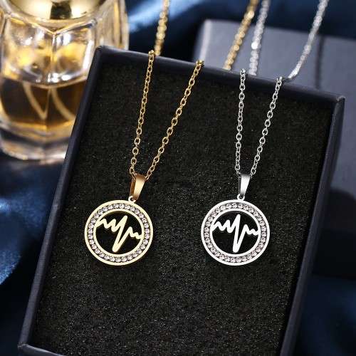 RETAIL PRICE:R 1099 (NEVER FADE) Titanium Heartbeat Necklace 45 cm (GOLD ONLY)