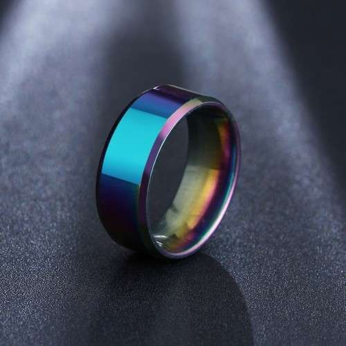 Retail Price R 1 599  Multi Colored Titanium Men's Ring 8 mm Size 10 US