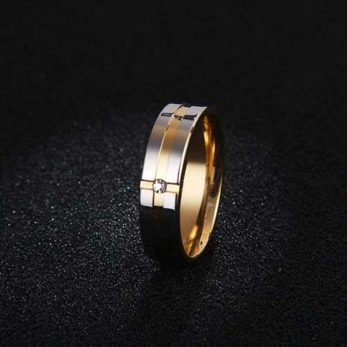 RETAIL PRICE: R 1 799 Titanium Ring With Simulated Diamond Size 9 US (TWO TONE)