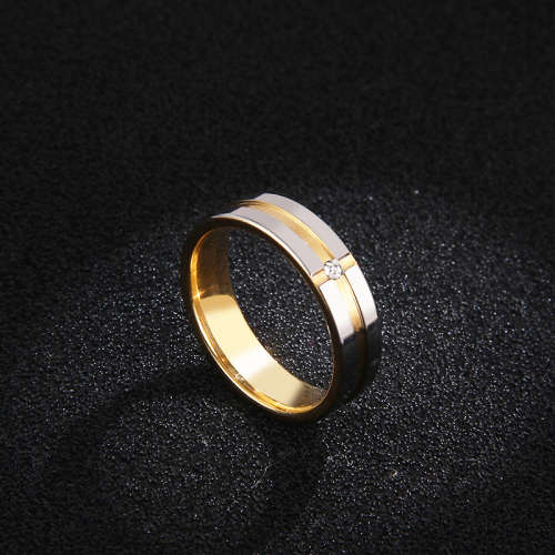 RETAIL PRICE: R 1 799 Titanium Ring With Simulated Diamond Size 9 US (TWO TONE)