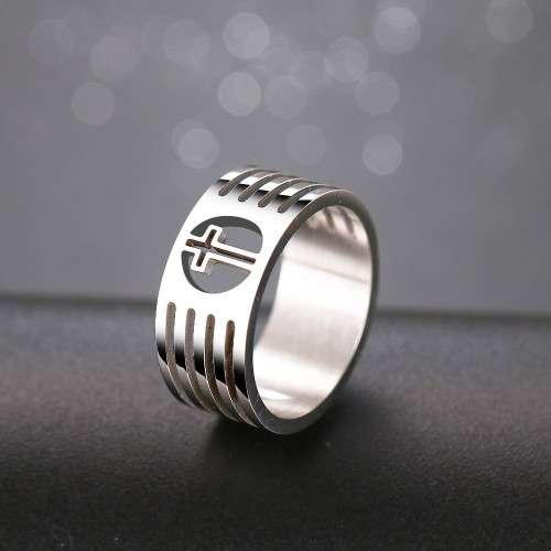 Retail Price R 999 Titanium (NEVER FADE)  Cross Ring Size 10 US (SILVER ONLY)