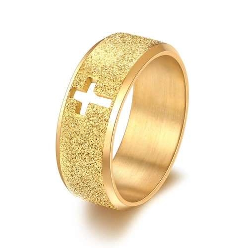 RETAIL PRICE: R 999 (NEVER FADE) Titanium "Cross" Ring Size 8 US (GOLD ONLY)