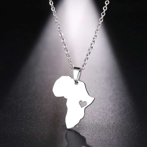 RETAIL PRICE:R1 099 (NEVER FADE) Titanium "Love For Africa" Necklace 45 CM SILVER