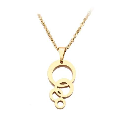 RETAIL PRICE:R 999 (NEVER FADE) Titanium "Circles" Necklace 45 cm (SILVER ONLY)