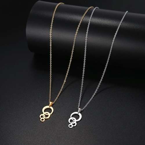 RETAIL PRICE:R 999 (NEVER FADE) Titanium "Circles" Necklace 45 cm (SILVER ONLY)