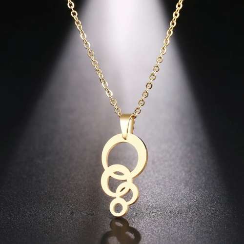 RETAIL PRICE:R 999 (NEVER FADE) Titanium "Circles" Necklace 45 cm (SILVER ONLY)
