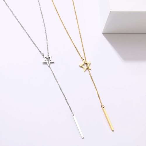 RETAIL PRICE: R 999 Titanium "Star & Stick" Necklace 60 cm  (GOLD ONLY)
