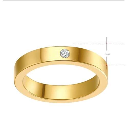 RETAIL PRICE: R 1 099 Titanium Ring With Simulated Diamond Ring Size 8 US (GOLD ONLY)