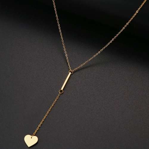 RETAIL PRICE: R 1299 (NEVER FADE)Titanium "Heart & Stick" Necklace 60 cm  (SILVER ONLY)