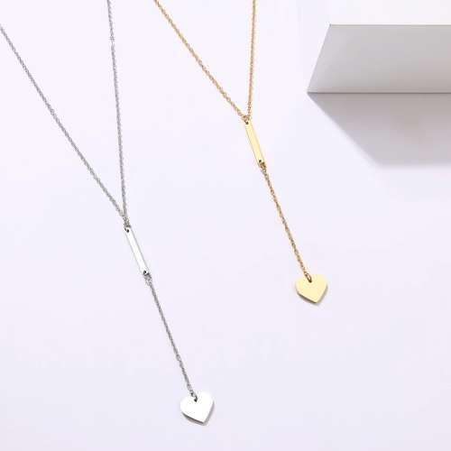 RETAIL PRICE: R 1299 (NEVER FADE)Titanium "Heart & Stick" Necklace 60 cm  (SILVER ONLY)