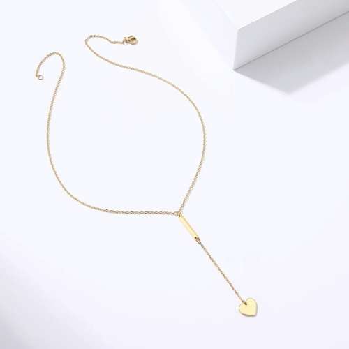 RETAIL PRICE: R 1299 (NEVER FADE)Titanium "Heart & Stick" Necklace 60 cm  (SILVER ONLY)